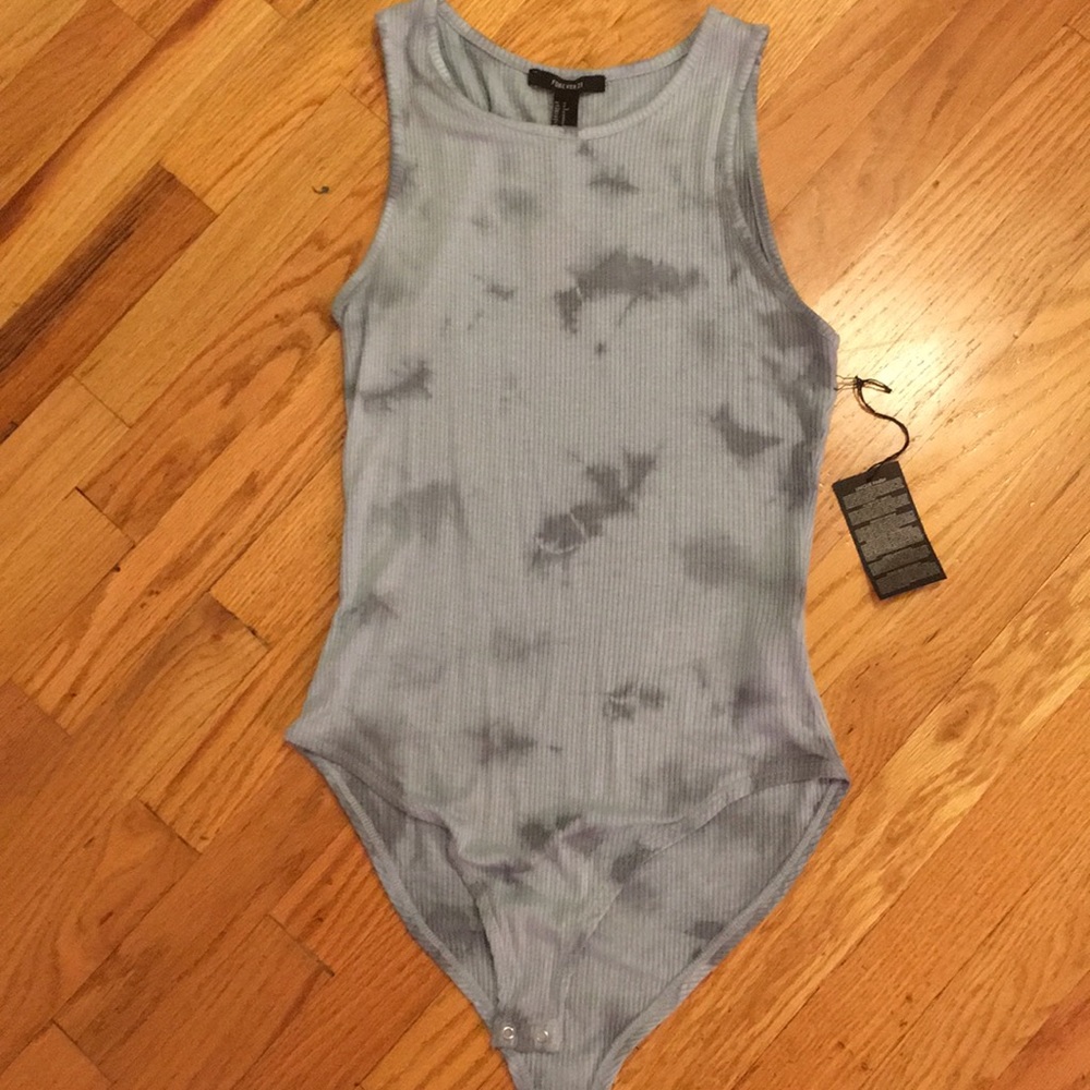 Tie dyed blue unitard tank